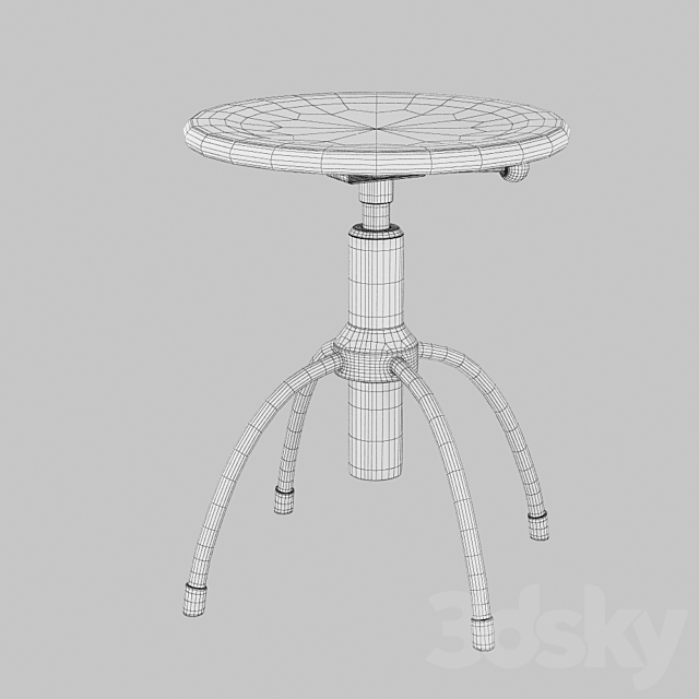 WILDE + SPIETH SE 43 Swivel Stool 3DS Max Model - thumbnail 2