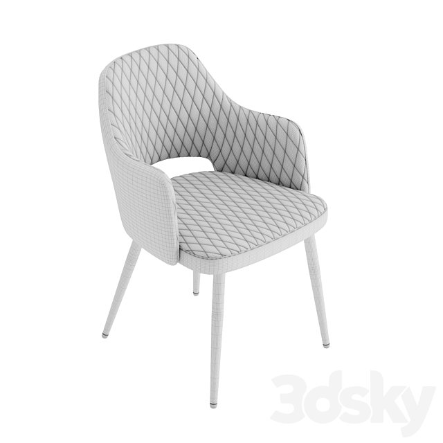 William chair with armrests (rhombus) 3DSMax File - thumbnail 2