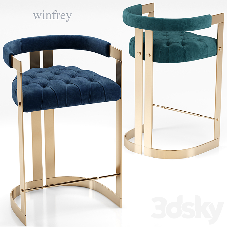 Winfrey bar chair – Ottiu 3DS Max - thumbnail 1