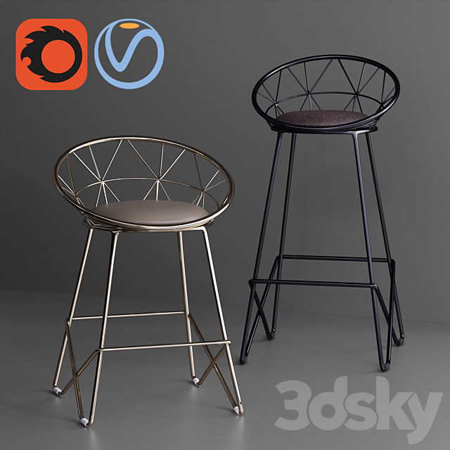 Winsor Rolf Kimsai Chair Stool 3ds Max - thumbnail 1