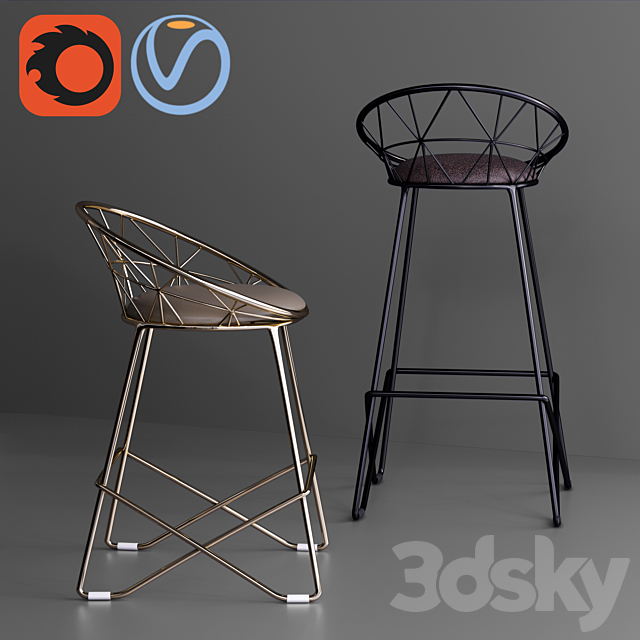 Winsor Rolf Kimsai Chair Stool 3ds Max - thumbnail 2