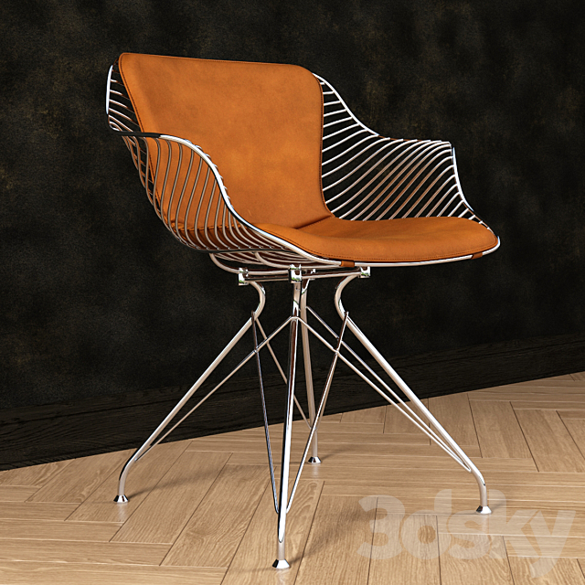 Wire dinning chair 3DSMax File - thumbnail 2