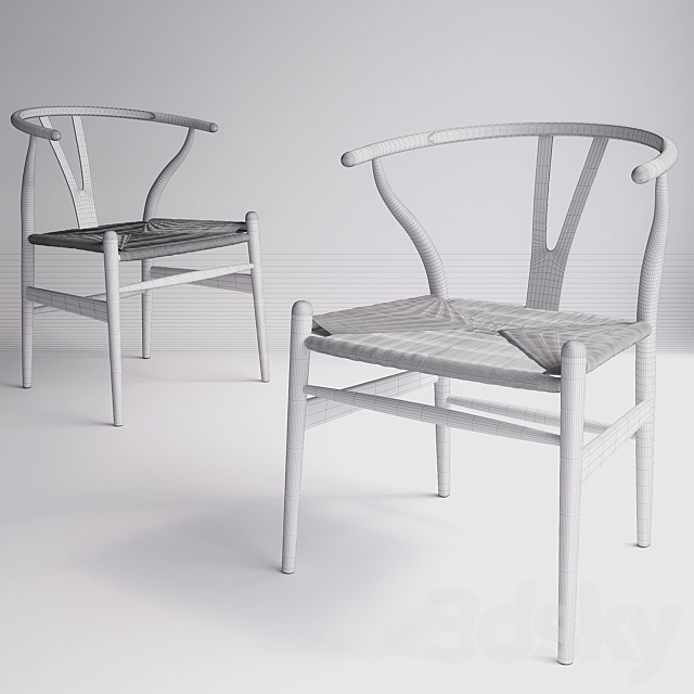 Wishbone chair CH24 by Carl Hansen and son 3DSMax File - thumbnail 2