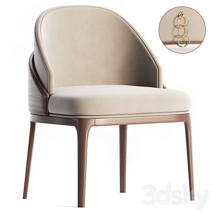 wolf dining chair 3DS Max Model - thumbnail 1