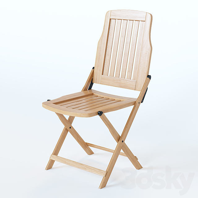 Wood Folding Chair 3DSMax File - thumbnail 1