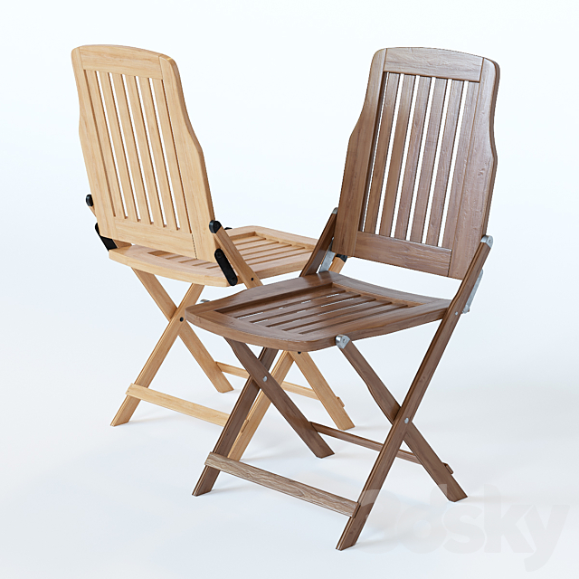 Wood Folding Chair 3DSMax File - thumbnail 2