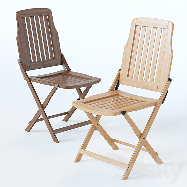 Wood Folding Chair 3DSMax File - thumbnail 3