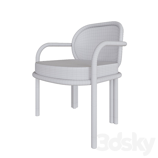 Wood Tailors club James dining chair 3DSMax File - thumbnail 5