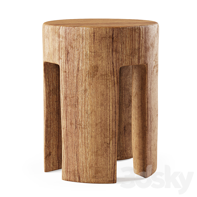 Wooden stool By Pols Potten _ Wooden stool 3DSMax File - thumbnail 1