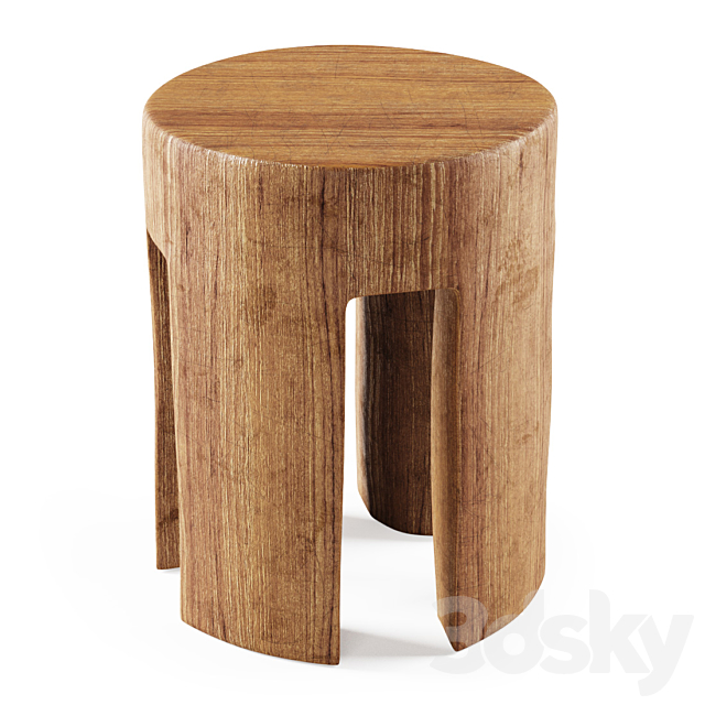 Wooden stool By Pols Potten _ Wooden stool 3DSMax File - thumbnail 2