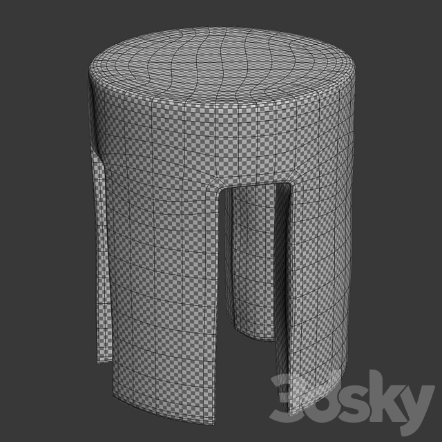 Wooden stool By Pols Potten _ Wooden stool 3DSMax File - thumbnail 3