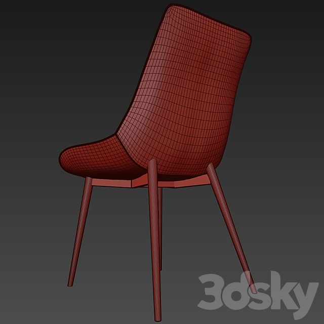 Woodville Seda light beige dining chair 3DS Max Model - thumbnail 3