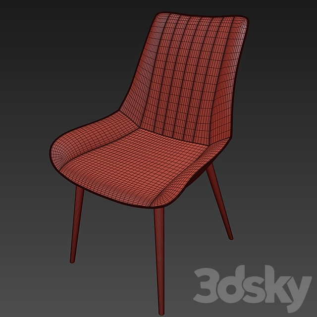 Woodville Seda light beige dining chair 3DS Max Model - thumbnail 4