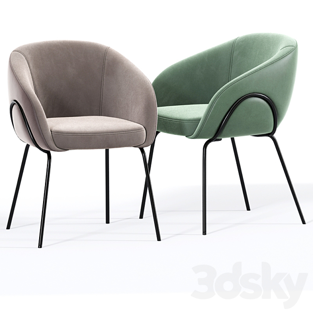 Xander dining chair 3DSMax File - thumbnail 4