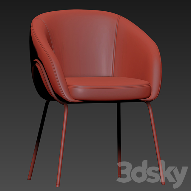 Xander dining chair 3DSMax File - thumbnail 5