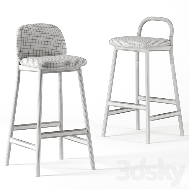 Zantilam bar stool by Verywood 3DS Max Model - thumbnail 2