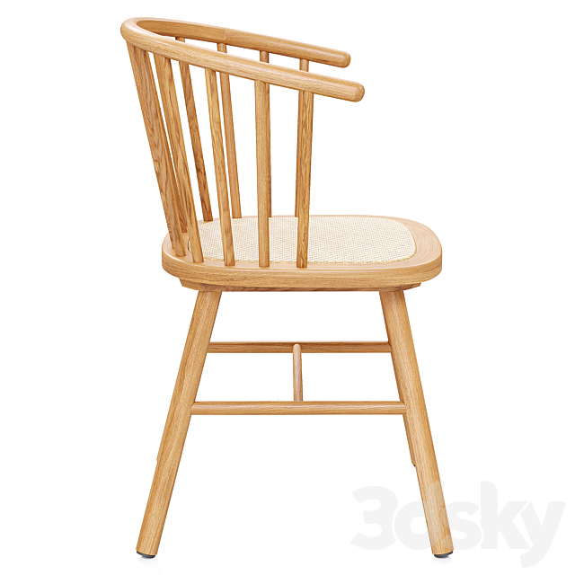 Zara Home – The ash wood chair with rattan seat 3DS Max Model - thumbnail 3