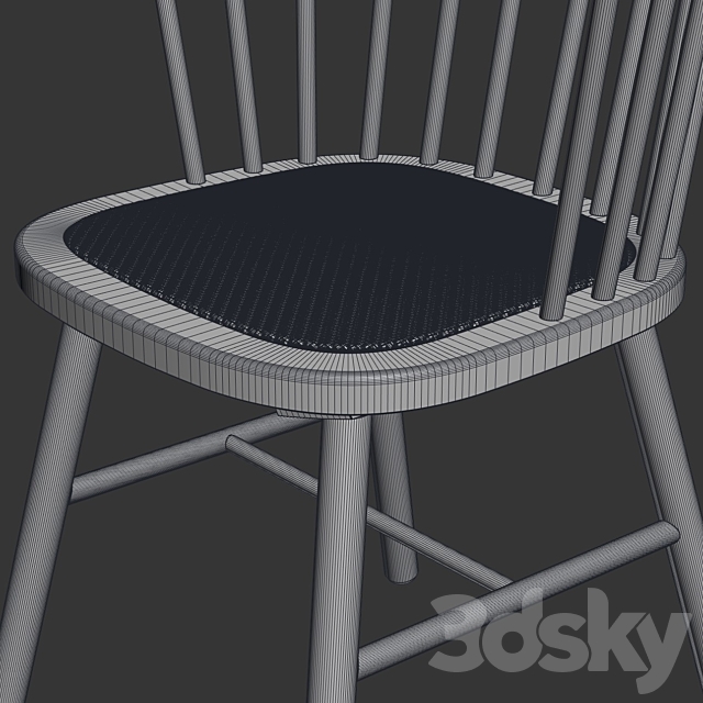 Zara Home – The ash wood chair with rattan seat 3DS Max Model - thumbnail 5