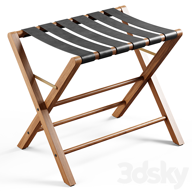 Zara Home – The leather and wood stand for suitcase 3DSMax File - thumbnail 1