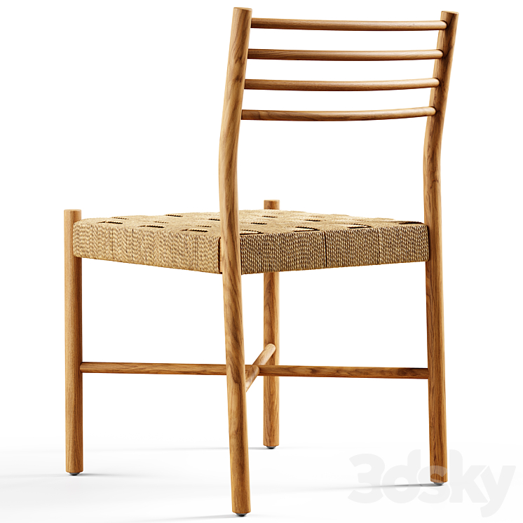 Zara Home – The oak chair with wicker seat 3DS Max Model - thumbnail 2