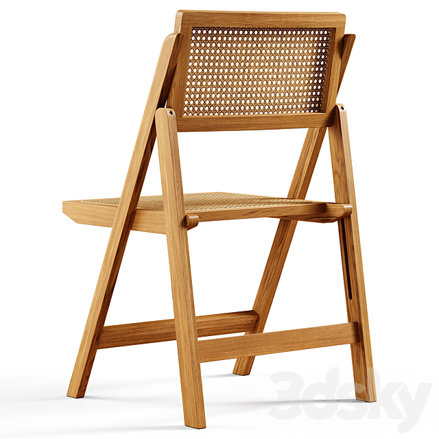 Zara Home – The rattan and wood folding chair 3DS Max Model - thumbnail 2