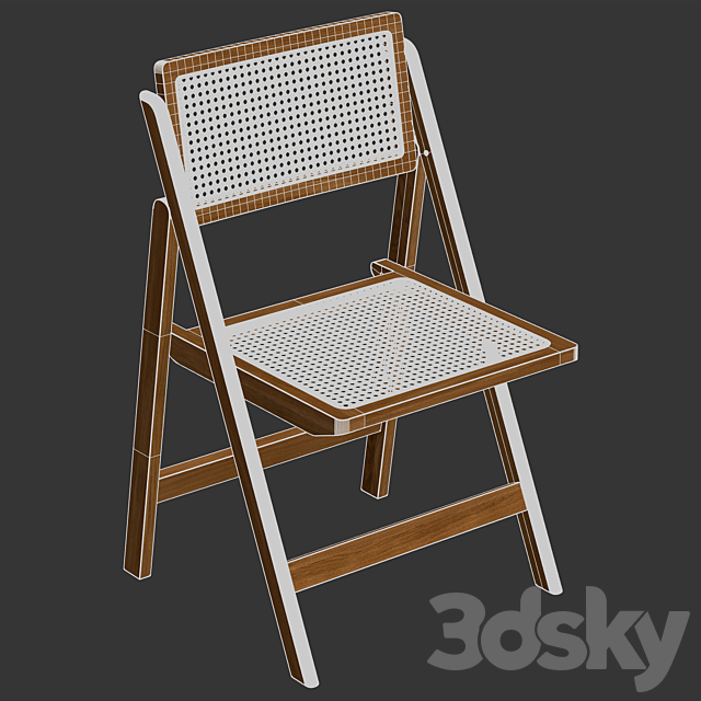 Zara Home – The rattan and wood folding chair 3DS Max Model - thumbnail 3