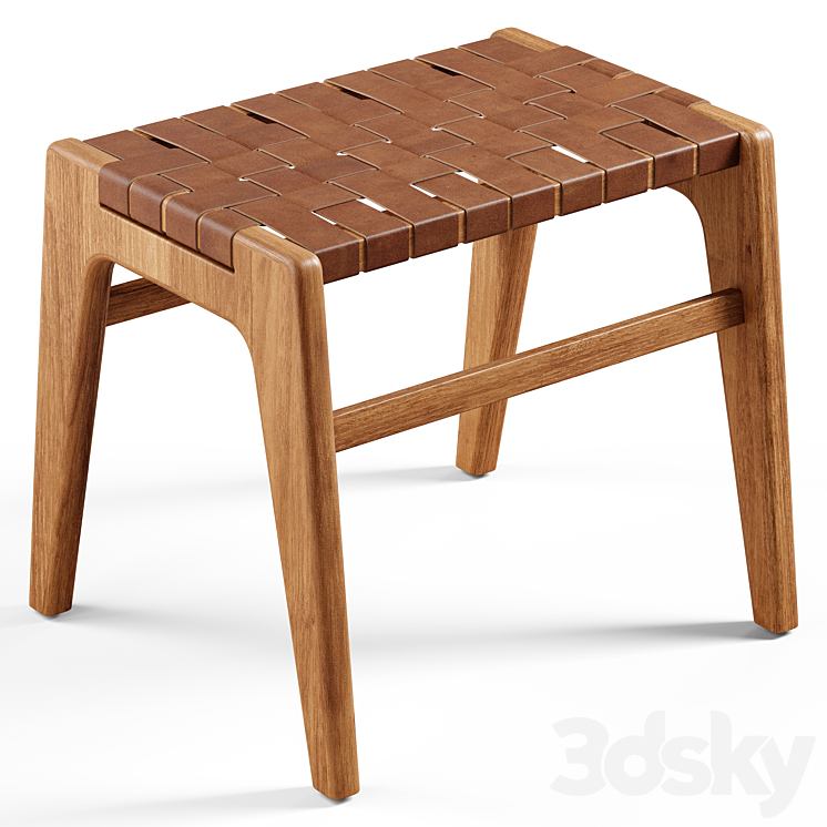 Zara Home – The stool with leather seat 3DS Max Model - thumbnail 3