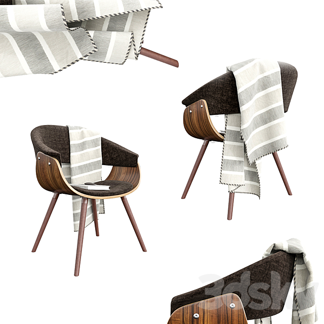 Zuo – Vintage mod accent chair walnut espresso 3DSMax File - thumbnail 3