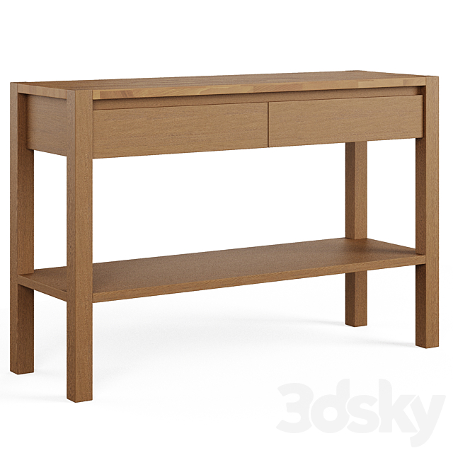 Adelita Oak Console Table with 2 Drawers 3ds Max - thumbnail 1