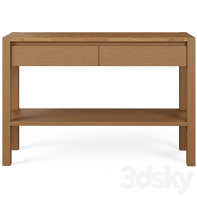 Adelita Oak Console Table with 2 Drawers 3ds Max - thumbnail 2