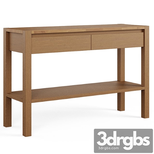 Adelita oak console table with 2 drawers - thumbnail 1