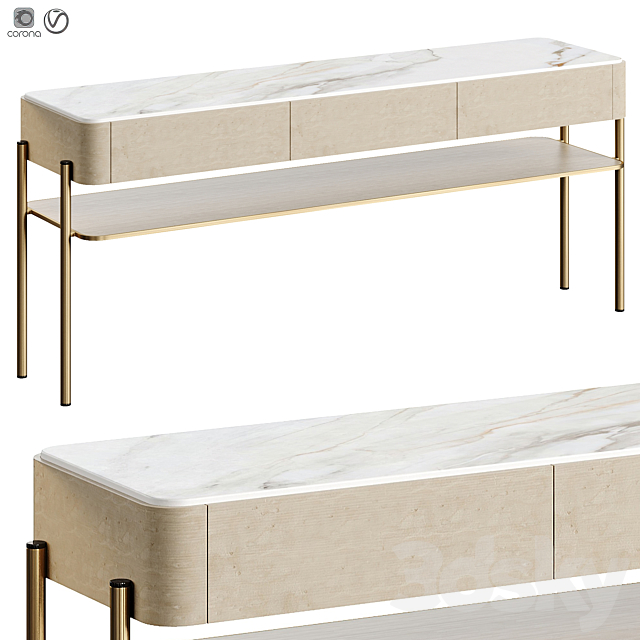 Ana Roque AMAN Console Table 3DS Max Model - thumbnail 3