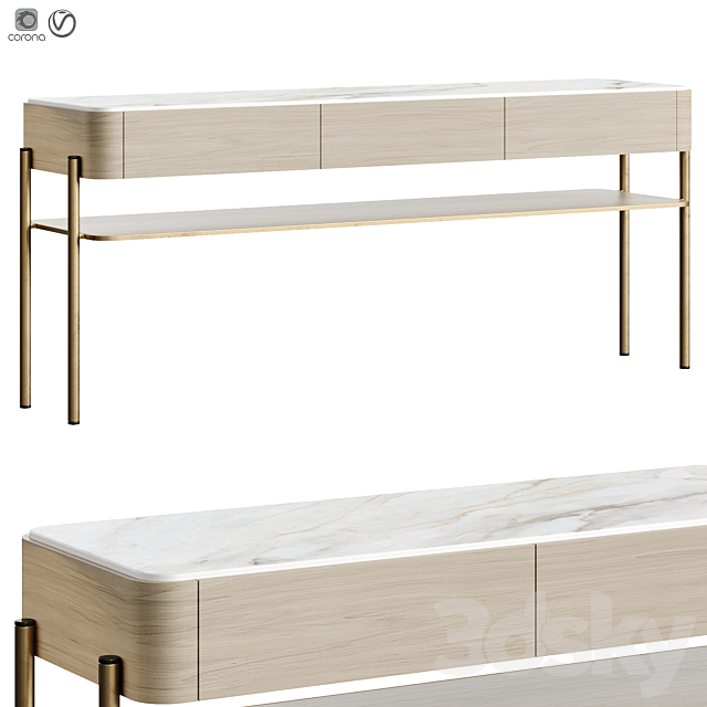 Ana Roque AMAN Console Table 3DS Max Model - thumbnail 4