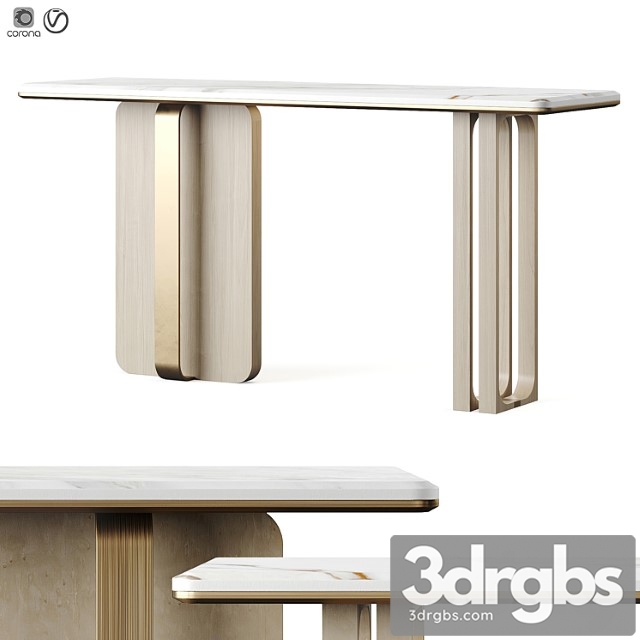 Ana roque block console table - thumbnail 1
