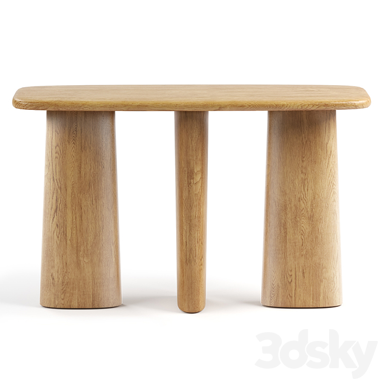 ANTHROPOLOGIE Kalle Sculptural Oak Console 3DS Max - thumbnail 2