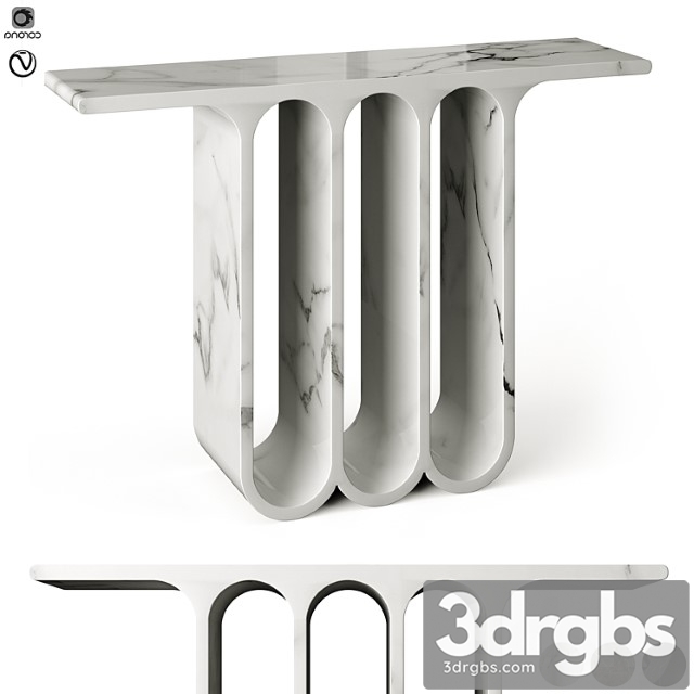 Arches3 marble console table by perve langlais - thumbnail 1