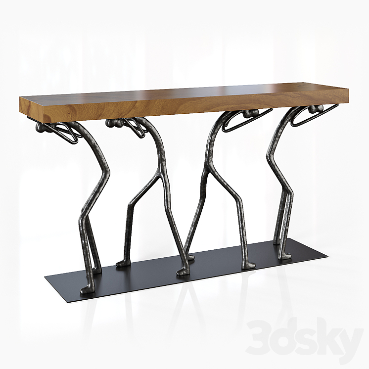 Atlas Small Natural Console Table 3DS Max - thumbnail 1