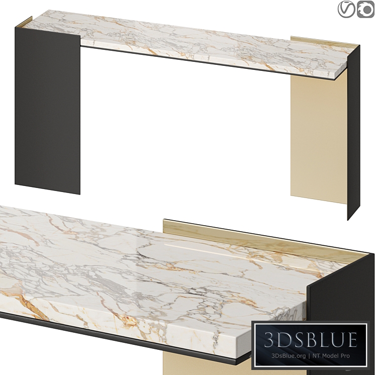 Baker Wrap Console Marble Top 3DS Max - thumbnail 3