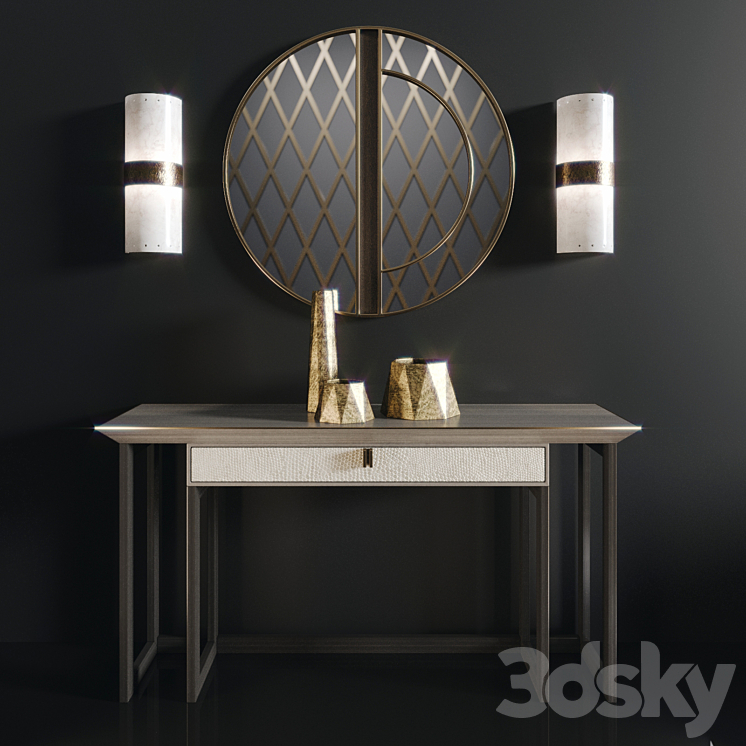 Bali console Estremoz wall light Kobe mirror 3DS Max - thumbnail 1