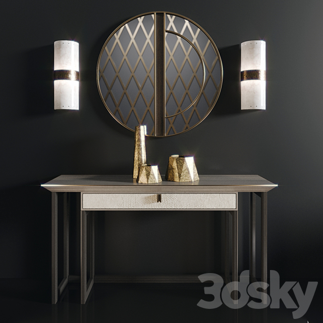 Bali console. Estremoz wall light. Kobe mirror 3DSMax File - thumbnail 1