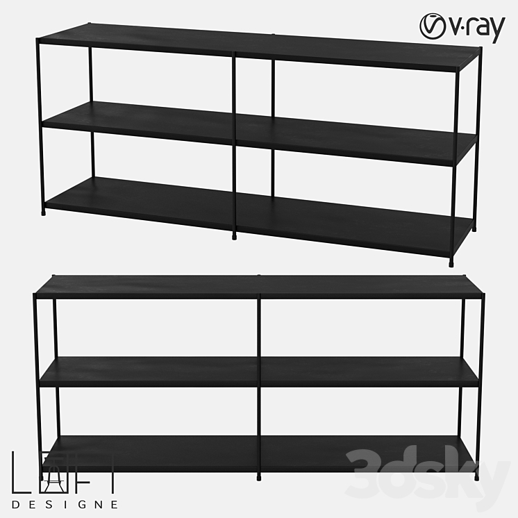 Bookcase LoftDesigne 81514 model 3DS Max - thumbnail 1