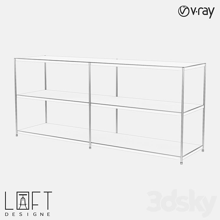 Bookcase LoftDesigne 81514 model 3DS Max - thumbnail 2