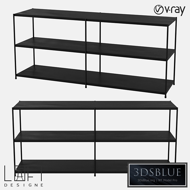 Bookcase LoftDesigne 81514 model 3DS Max - thumbnail 3