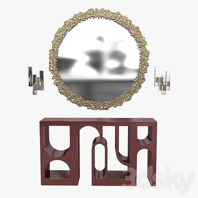 Brabbu cay mirror. colosseum console and ombak wall light 3DSMax File - thumbnail 1