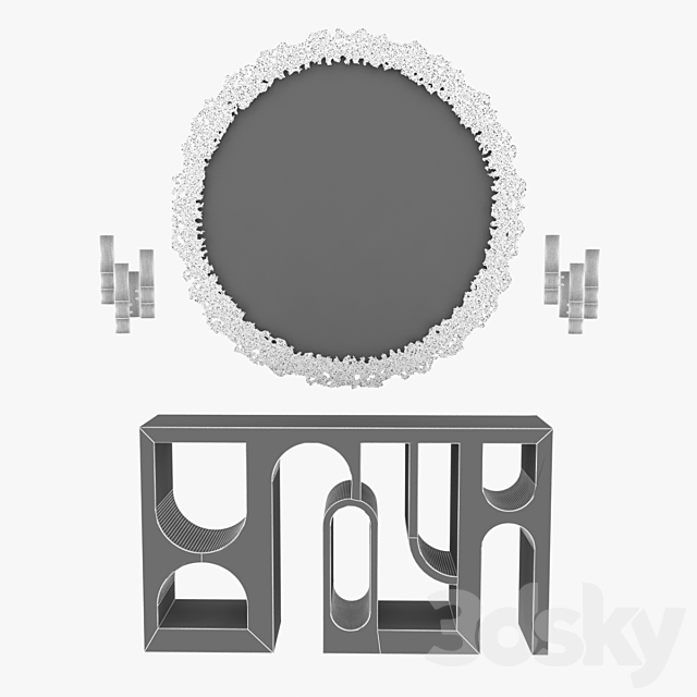 Brabbu cay mirror. colosseum console and ombak wall light 3DSMax File - thumbnail 3