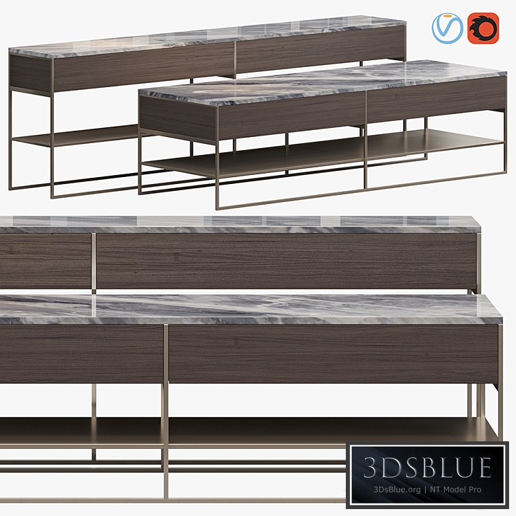 CALDER BRONZE CONSOLE TABLE 3DS Max - thumbnail 3