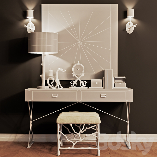 Caracole stool & LoftDesigne console with decor 3DSMax File - thumbnail 3