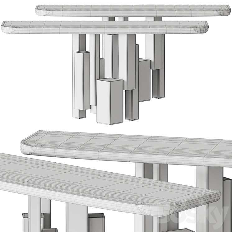 Cattelan Italia Skyline Keramik Premium Console Tables 3DS Max - thumbnail 2