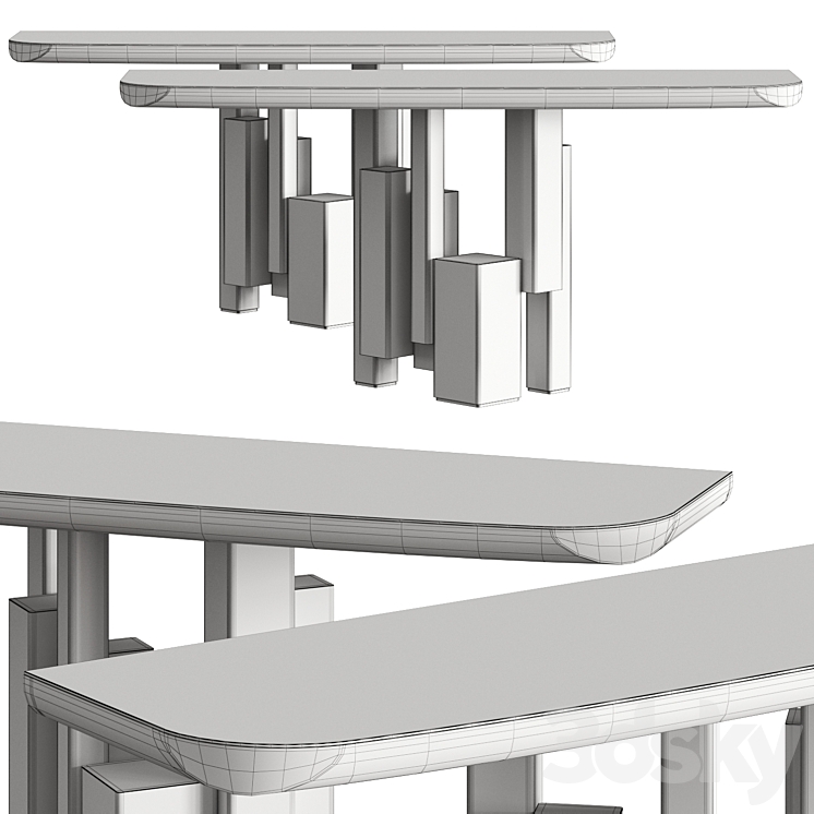 Cattelan Italia Skyline Wood-C Console 3DS Max - thumbnail 2