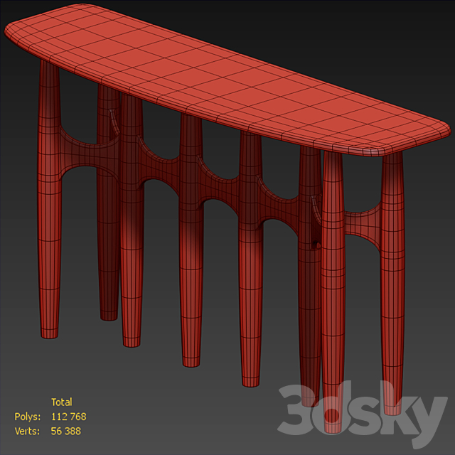 CB2 Bixby Console Table 3ds Max - thumbnail 3